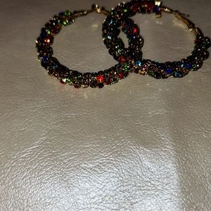 Multi color hoop earrings